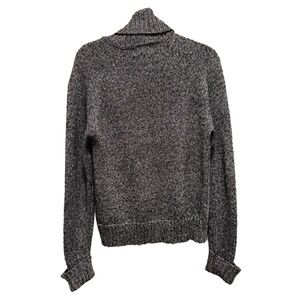 Anthropologie Grey Silver Metallic Turtleneck Sweater Wool Blend Ribbed size S
